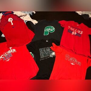 Lot of 7 Phillies/Eagles t-shirts size boy’s large